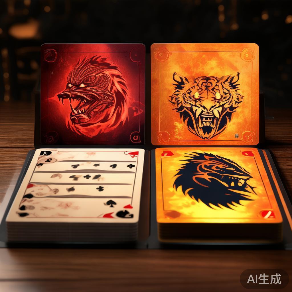 牌面规则：每局游戏由系统发出两张牌分别代表“龙”和